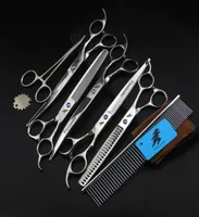 lander 80 inch 62HRC hardness 6CR stainless steel 5 hair scissors kit combHemostatic forceps hair cutting scissors set2079666