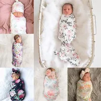 Blankets & Swaddling 2 Pcs Born Floral Swaddle Wrap Headband Set Baby Cotton Receiving Blanket Sleeping Bag Hair Band Infants Boy291q