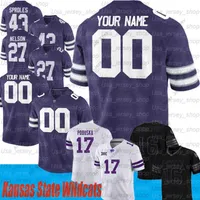 American College Football Wear Custom Kansas State Wildcats #2 Harry Trotter#13 Chabastin Taylor #22 Deuce Vaughn #87 Nick Lenners Jerseys