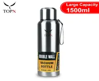 Water Bottles Large Capacity Thermos Portable Insulated Cup Stainless Steel Vacuum Flask With Rope LongLasting Insulation 5001000