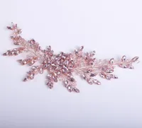 Copricapi di lussuoso rosa rosa tutto strass per la testa da sposa femmina festa per i peli da sposa accessori Ornamentsheadpieces9733084