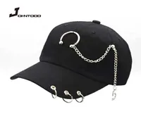 Snapbacks Fashion Hip Hop Cotton Baseball Cap Creative Piercing Ring Caps Punk Adult Casual Solid Adjustable Unisex Hat Snapback H9511231