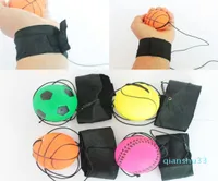 Wholethrowing Bouncy Rubber Balls Kids Funny Elastic Reaction Training Wrist Band Ball For Outdoor Games Toy Novelty 25xq UU3578439
