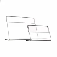Advertising Display T1.2mm Clear Acrylic Plastic Sign Paper Label Card Price Tag Holder L Shaped Stand Horizontal On Table