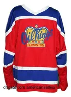 Oil Retro Custom Hockey Jersey Red add any number name Size S-4XL 5XL 6XL