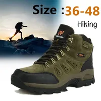 Boots 36-48 Autumn Winter Men Women Ankle Leather Tactical Shoes Plus Anti-Skidding Classical Walking Footwear Summer Hiking 221121
