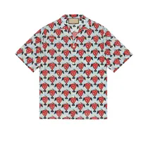 Lyxdesigner skjortor mens geometriska tryck bowling skjorta hawaii blommor casual skjortor m￤n kort ￤rm camicie hawaiane kemises Hawaiennes 789