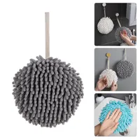 Towel 1Pc Chenille Hand Towels Ball With Hanging Loops Kitchen Bathroom Quick Dry Soft Absorbent Microfiber Washrag Spherical