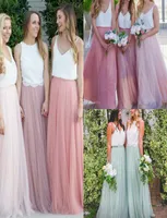 Modest Long Bridesmaid Dresses Without Blouse Tulle Skirts Tiered Ruffles Custom Made FloorLength Cheap Long Bridesmaid Skirts 205219522