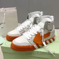 Chaussures d￩contract￩es chics Hightop Off Woman Mens White Luxury Desiger Greil Leather Lace Up Round Toe Trainers Sneakers Runway Tenue Athletic Sport