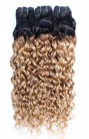 T1B27 Water Wave Hair Custles Honey Blonde с темными корнями 3pcs Virgin Brazilian индийский перуанский малазийский удлинение человека 5556409