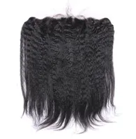 New Arrival Kinky Straight Lace Frontal 13x4 Inch Mongolian Hair Italian Coarse Yaki Ear To Ear Full Lace Frontals Cheap