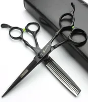 6quot Black Japan 440c Hair Cutting Scissors Hairdresser Kits Clipper Hairdressing Shears Barber Scissor