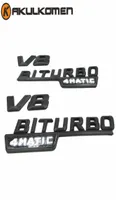 2pcspair blacksilver 3D v8 biturbo 4matic embleem badge sticker auto sticker carstyling voor Benz CL63 CLS63 E63 C63 S63 AMG2930156