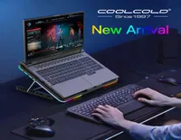 Coolcold RGB Light Base Notebook Six LED Fan 10156 Inch Gaming Laptop Cooler Cooling Pad With Phone Holder