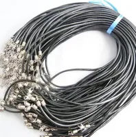 100pcs Black Real Leather Necklace Cord 18mm Jewelry Accessories Findings 3925665