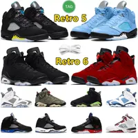 Jumpman 5 6 Chaussures de basket-ball pour hommes 5s University Blue Mars For Her Aqua Bluebird Oreo 6s UNC Washed Denim Red Oreo Carmine Metallic Silver Trainers Sports Sneakers