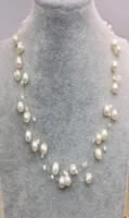 New Arriver Illusion Pearl NecklaceMultiple Strand Bridesmaid Women JewelleryWhite Color Freshwater Pearl Choker Necklace2133828