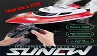 24G 4CH 180 Flip Remote Control RC Speedboat Waterproof High Speed 35Kmh RC Boat LED Lights 200M Control Toys for Kids Gift