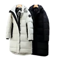 Junction Mens Womens Long Goose Down Jackets North Winter Unisex Hooded Coat Bekv￤m och varm jacka Business Mankl￤der S-2XL