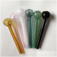 Smoking Pipes 4Inch 6Inch Colorf Pyrex Glass Oil Burner Pipe Tube Smoking Pipes Tobcco Herb Nails Water Hand Accessories 3086 Drop D Dh1Us