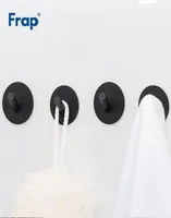Frap 4Pcs Robe Black Stainless Steel Wall Hanger Bathroom Accessory Organizer Clothes Rack Y190051 Y2001084539768