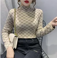 풀오버를위한 여성 스웨터 터틀 넥 니트 고급 ggity 편지 스웨터 소녀 탑 플루즈 크기 4xl3xl