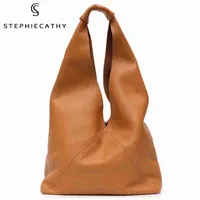 SC Luxury Genuine Leather Hobo Bag For Women Slouchy Design Large Tote Shoulder Handbag Female Casual Soft Natural Cowhide Purse