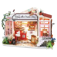 Doll House Accessories Robotime Rolife DIY Dollhouse Leisure Time Series Wooden Miniature for Girls Birthday Gift Flowery Sweets Teas 221122
