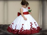Cute Flower Girl Dress Girls Lace Chiffon Sequined Sleeveless Elegant Pageant for Wedding Party Dresses with sash SZ 2142966175