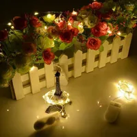 Cadenas 2m 20 Botón LED Celular Potencial de cobre plateado Mini Fairy String Lights Decoraciones navideñas para bodas