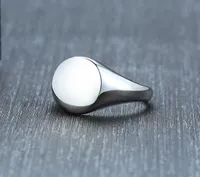 Zorcvens 2020 New Silver Color Stains Signet Ring خاتم زواج مصقول عالية للرجال المجوهرات Q0708