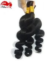 Top Indian Humanminmin Braiding Hair 7A Cabelo de onda solta Bulk para trançar cabelos humanos indianos comprimento misto Compre 3lot Get 1pcs 1658577