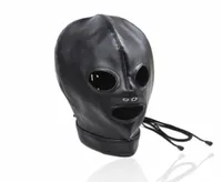 BDSMレザーヘッドフェイクフェイスマスクセックスフードボンデージギア視覚視認可能なアダルトおもちゃgn312400011