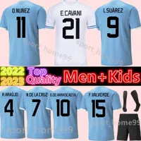 NOWOŚĆ 2021 2022 2023 Custom Copa America Urugwaj Soccer Jerseys 21 22 23 L.Suarez E.Cavani D. Bodin Home Away Football Shirt Men Kit Kit Kit Kit Mundury