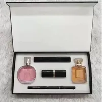 Top 5 en 1 Makeup Gift Set Perfume Cosmetics Collection Mascara Eyeliner Loupstick Parfum Kit230S