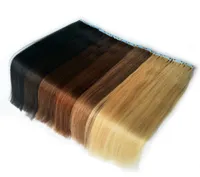 Nastro remy umano di alta qualità 100 in estensioni per capelli 100g 40 pezzi nastro colorato su peli di trama della pelle estensione su capelli9299129