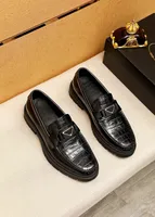 أحذية الرجال في Oxfords Brogue Flats Flats Male Leather Office Designer منصة رسمية 38-45 الأعمال