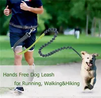 Dog Walking Leash Hands ELASTIC ES Running Jogging Lead Collar Nylon Nylon Reflective LJ201111