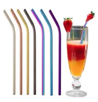 Drinking Straws 50PCS 265mm Reusable Metal High Quality 304 Stainless Steel Bent For Drink1