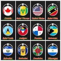 Keychains Esspoc South America North Country Flag Keychain Brazil Argentina Chile Glass Cabochon Keyrings Wholesale