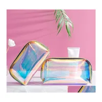 Cosmetic Bags Cases Waterproof Holographic Makeup Bags Organizer Large Capacity Cosmetic Bag Pouch Clear Portable Pencil Case Trav Dhbxp