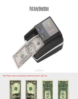 Portable Small Banknote Bill Detector Denomination Value Counter UV MG IR DD Counterfeit Detector Currency Cash Tester Machine273c