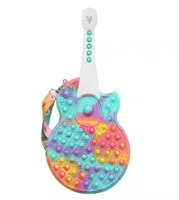 Jumbo Creative Pop Fidget Music Guita Bag Marcoon Color Straps Decompression Toy for Kids Simple Dimple Bubbles Stress Pressure Bu