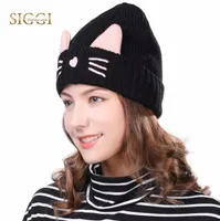 SIGGI Women Knitted Beanies Cat Ear Caps Winter Hats Skullies for Girls Bonnets Gorros Cute Wool Thick Fleece Czapa Zimowa 88236 D5177410