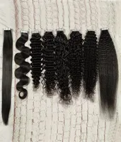 İnsan saç bantları Siyah saçlar için uzantılar düz vücut dalgası kıvırcık 40pcs100g4479403