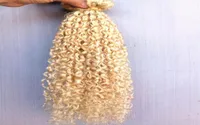 new arrive brazilian human virgin remy clip ins hair extensions curly hair weft blonde color 9pieces with 18clips347u2735381