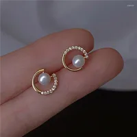 Brincos de garanhão 2022 Chegada de chegada regra requintada em forma de pérola simples para mulheres jóias de cristal de moda