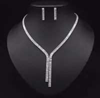 2021 Ensembles de boucles d'oreilles à collier long de zircone cubique pour les accessoires de bijoux de mariage jolleria mujer de oro pour les femmes4852421