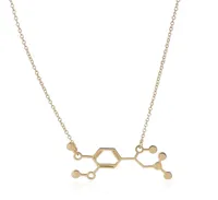 Chemie structuur hanger ketting nieuwe adrenalinemolecule wetenschap sieraden 18k goud en verzilverde drijvende vrouwen charm locke8325363